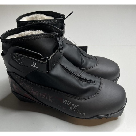 NEW Salomon Vitane Plus Pilot Nordic Ski Boots Size 7 Women’s Black - Picture 8 of 13